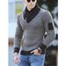 Autumn And Winter Large Sweater Pullover Long Sleeve Fashion Scarf High Neck Men's Knitwear_viptrois.com