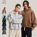 Fleece Hoodie – Oversized Zip-Up Sweatshirt With Dual-Zipper & Drop Shoulder (S-XXL, Active Black/Deep Grey)_viptrois.com