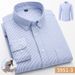 Men's Oxford Cotton Checkered Shirt, Slim Fit Long Sleeve Button-Up Shirt, Breathable Business Casual Plaid Shirt With Korean Style Tailoring_viptrois.com