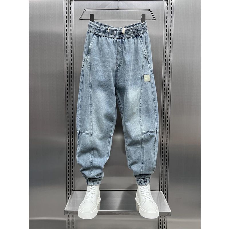 Men's Clothing Summer New Style Jeans For Men, Loose Large Size, Korean Style, Slim Fit, Nine Point Harem Pants_viptrois.com
