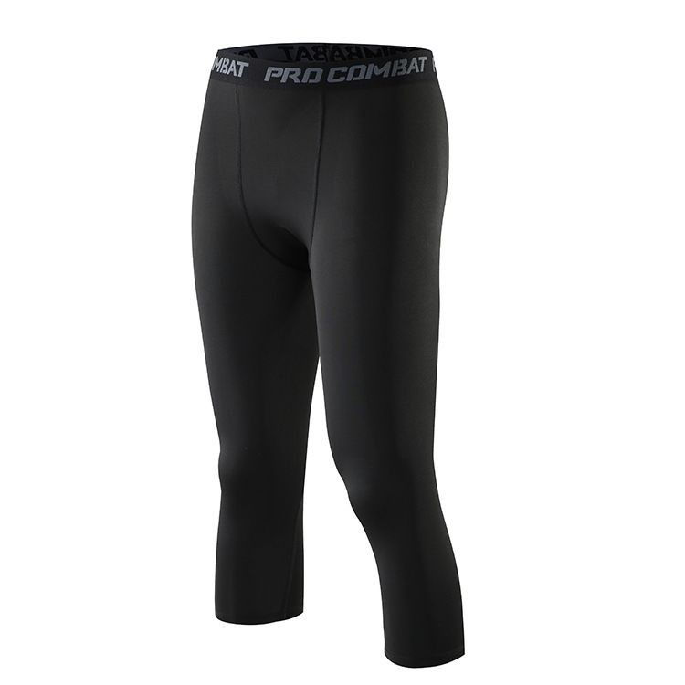 Men's clothing Quick drying sports capri tights Men's basketball fitness track and field leggings Running elasticity_viptrois.com