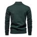Men's Half-Zip Knit Sweater – Slim Fit Striped Pullover (95% Cotton, 5% Elastane, S-XXL, Green/Navy/Khaki/Light Grey)_viptrois.com
