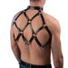 Punk PU Trainer Chest Strap Collar Integrated Personality Trend Body Harness Male Model Waist Belt Restraint_viptrois.com