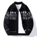 Men's Retro Jacquard Collar Cardigan – Long-Sleeve Knit Sweater For Teens & Adults ( Warm Layering Piece, Unisex Fashion Statement)_viptrois.com
