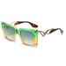 Men's Sunglasses Personalized Contrast Color Square Cat Eye Sunglasses For Women High End New Large Frame Hollow Anti Ultraviolet Sunglasses_viptrois.com