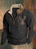 Loom 2024 European And American Cross-Border Half-Zip Independent Station Retro Fur Men's White Collar Sweatshirt_viptrois.com