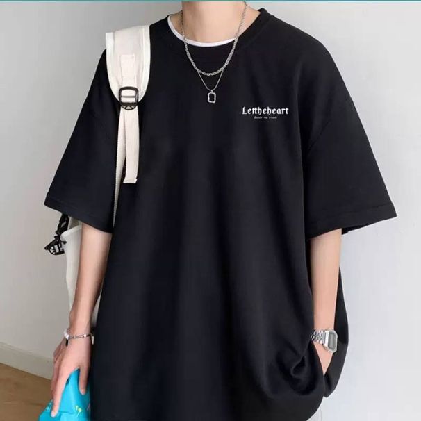 2025 Large-size T-shirt With Small Logo Letter Printing On The Chest, Men's Short-sleeved Shirt_viptrois.com