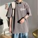 2025 Loose Short-sleeved T-shirt, Round Neck, Printed, Versatile, Large Size, Men's Clothing_viptrois.com