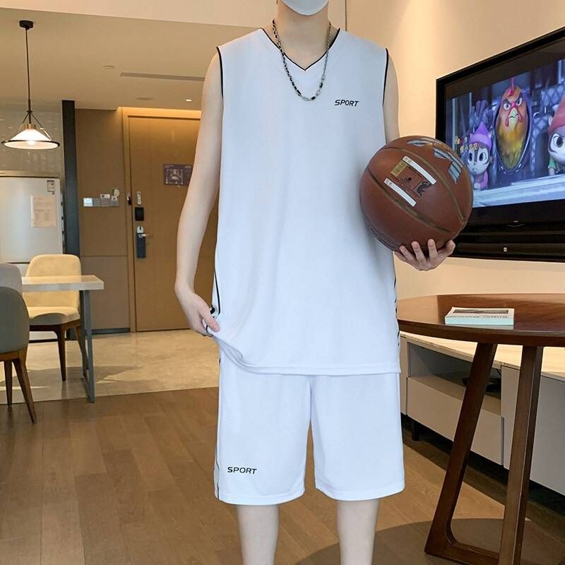 2025 New Basketball Uniform Set: Sleeveless T-shirt For Running_viptrois.com