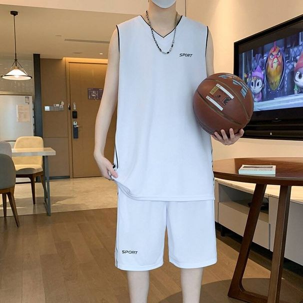 2025 New Basketball Uniform Set: Sleeveless T-shirt For Running_viptrois.com