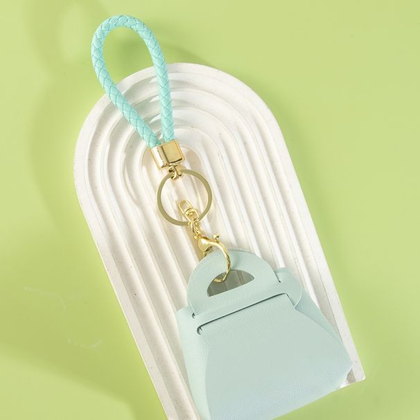 Bag Charms Candy Color Leather Bag Key Chain Pendant Small Coin Purse Coin Bag Key Bag Hand Held Small Bag Small Gift_viptrois.com