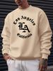 Men's Loose Casual Fashion Los Angeles Letter Pattern Printed Round Neck Long Sleeved Pullover Hoodie For Autumn And Winter_viptrois.com
