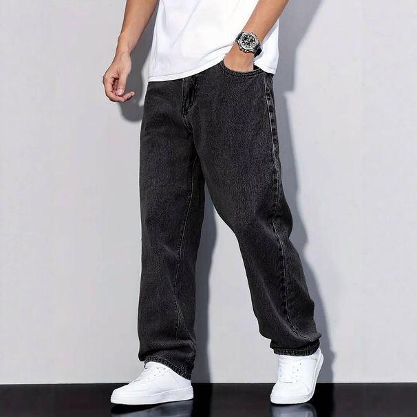 Men's Clothing Men's High Stretch Casual Trousers Loose Fitting Washed Distressed Straight Leg For Formal & Casual_viptrois.com