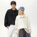 Nordmann Heavy Textured Jacquard Lapel Sweatshirt For Men And Women Couples Autumn Loose Vintage Old Money Style Long Sleeve Polo_viptrois.com