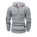 Men's Clothing Autumn And Winter European And American Men's Solid Color Jacquard Hooded Sweatshirt Loose Sports Casual Top Jacket_viptrois.com