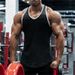 Men's Gym Training Vest Running Sports Sleeveless T-Shirt Slim-fit Stretch Top Sweat-absorbing Breathable Bottom Shirt_viptrois.com