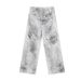 Men's Clothing Men's Clothing 2024 New Wasteland Style American High Street Double Waist Design Niche Dirty Dyed Washed Jeans_viptrois.com