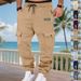 Heavyweight Workwear Pants - Winter-Ready Relaxed Fit Men's Cargo Trousers With Reinforced Stitching For Casual & Outdoor Activities_viptrois.com