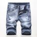 Men's Clothing Denim Pants With Holes Personality Retro Multi Color Pants Elastic_viptrois.com