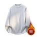 Men's Fleece-Lined Thermal Long Sleeve Shirt – Winter Warm Base Layer (M-4xl, Grey/Black, Loose Fit, Breathable & Anti-Pilling)_viptrois.com