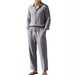 New Four-season Linen Collar Casual Loose Beach Sun Protection Long-sleeved Shirt And Pants Set For Men_viptrois.com