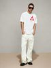 Summer New Short-sleeved T-shirt, Men's Red Triangle Hollow Totem Creative Printing Half-sleeved Youth Trend Versatile Casual Loose Base_viptrois.com