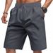 Amekaji Men's Drawstring Shorts - Loose Fit Workout Jogger Shorts With Side Pockets For Gym & Casual Wear_viptrois.com