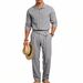 Men's Clothing Men's Linen Lounge Set - Relaxed Lapel Shirt And Comfortable Pants Outfit_viptrois.com