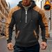 Men's Color-Block Fleece Hoodie – Thermal Lined Polyester Pullover With Zip Pockets – Slim Fit Winter Casual Wear For Urban Adventures (S-XXXL)_viptrois.com