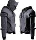 Pure Halloween For Men Knight Hooded Elbow Pads Drawstring Mask Pullover Kangaroo Pouch Solid Color Jacket Hoodie Cosplay_viptrois.com