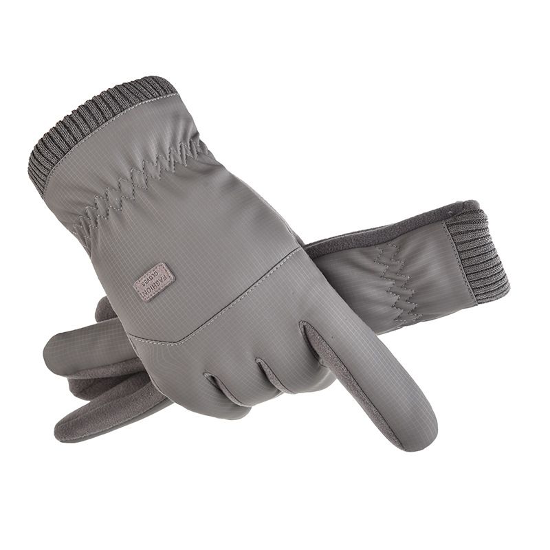 New autumn and winter fleece warm gloves outdoor riding touch screen windproof cold dew finger flip gloves men_viptrois.com