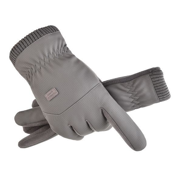New autumn and winter fleece warm gloves outdoor riding touch screen windproof cold dew finger flip gloves men_viptrois.com
