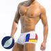 UXH Men's Multi-Color Patchwork Sexy Underwire Boxer Swim Trunks Personality Simple Anti-Exposure Beach Shorts For Men_viptrois.com