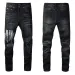 Fashionable Street Spray Painted Colorful Letters Denim Cotton Casual Trousers Black Tight Jeans For Youth_viptrois.com