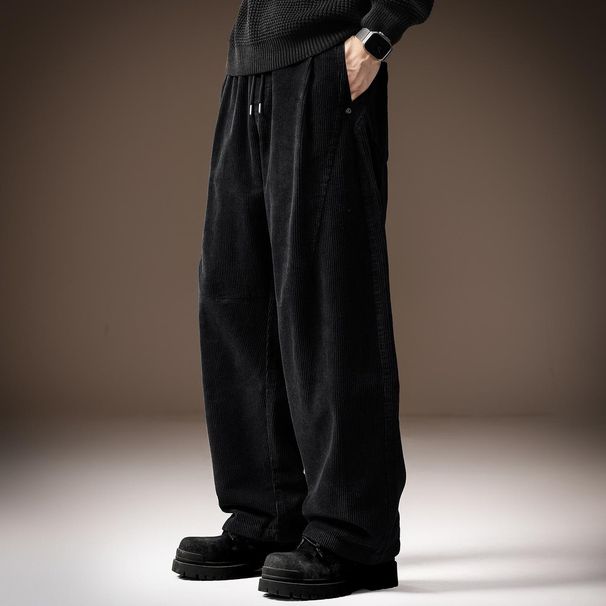Men's Clothing Men's Relaxed Style Corduroy Casual Pants Loose Straight Leg Wide Leg Dad Style Spring Autumn_viptrois.com