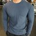 Men's European Knit Sweater – Long Sleeve Crewneck Pullover (Black/White/Khaki/Bluish/Iron Gray/Red/Matcha, M-3XL)_viptrois.com