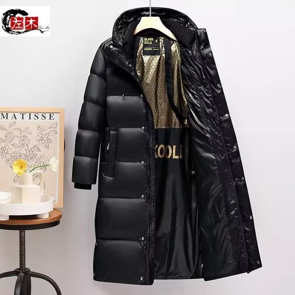 Black And Gold Thermal Insulation Cotton Padded Jacket, Unisex Couple Style, 2025 Winter New Style, Cold Proof And Thickened Cotton Padded Coat._viptrois.com
