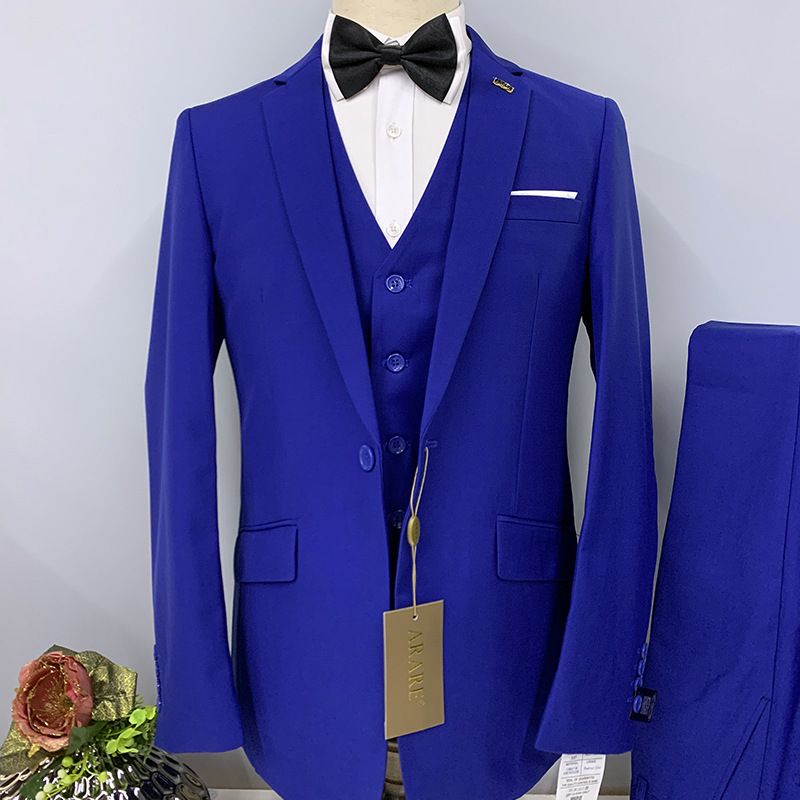 Men’s Clothing 3Pcs/Set Men's Suit Slim Business Suit Wedding Groom Business Suit Men_viptrois.com