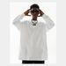 Men's Clothing Spring and Autumn new round neck black and white basic logo pure cotton long sleeved T shirt men and women loose casual hip hop couple_viptrois.com