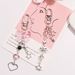 New Sweet Asian Style Bow Keychain Pendant Creative Mobile Phone Short Chain Love Five Pointed Star Accessories Bag Decoration_viptrois.com