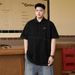 Summer Open-line Decorated Short-sleeved Polo Shirt For Men, A Trendy Brand, Loose, Overweight And Plate-sized Casual Embroidered Half-sleeve_viptrois.com