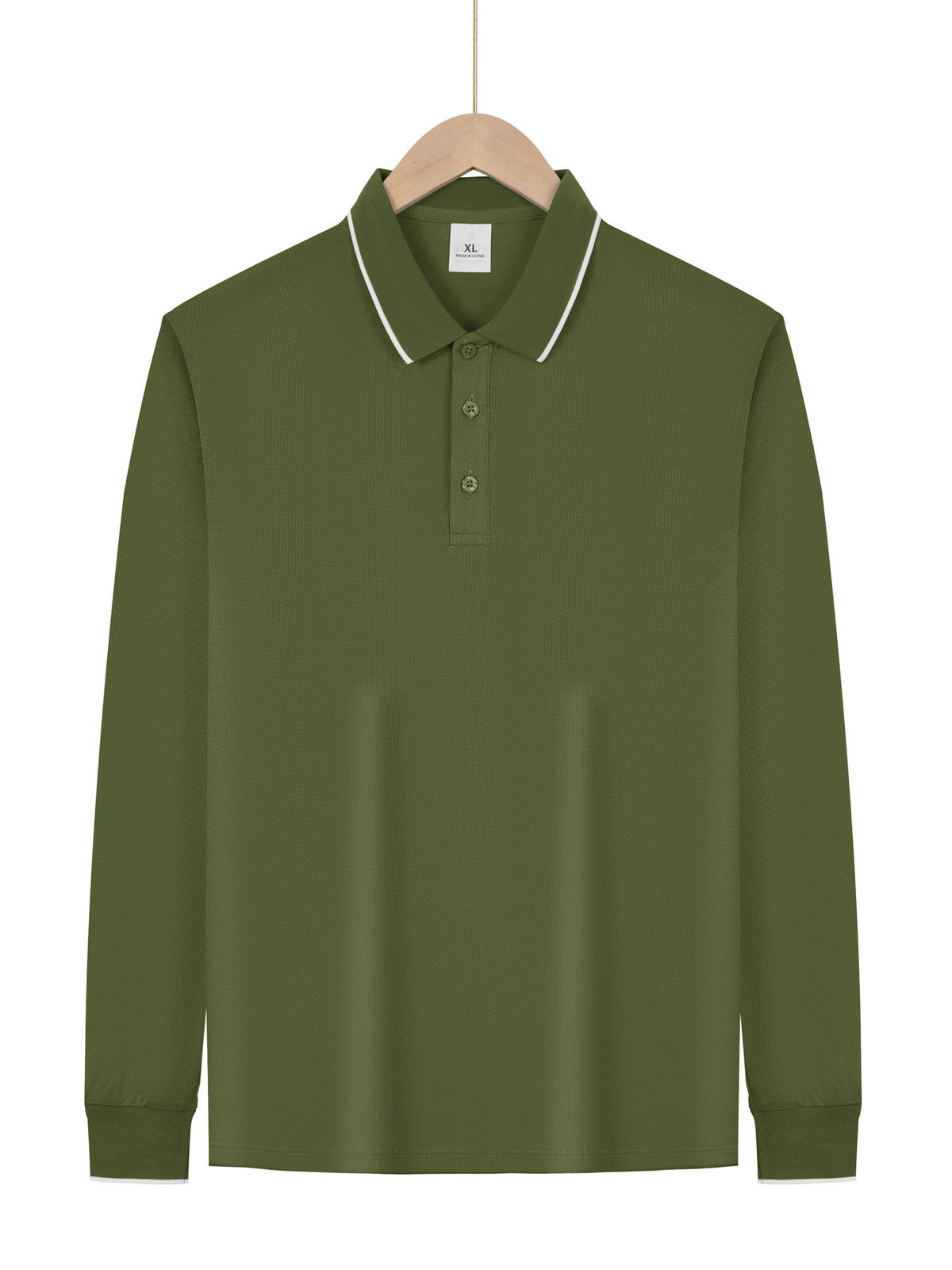 2026 Spring/Summer Men's Collarless Solid Color Casual Shirt For Outdoor Sports Long Sleeve Lightweight Polo Shirt_viptrois.com