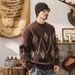 American Retro Diamond Pattern For Men New Trendy Fair Isle Ethnic Style Knitwear Autumn Winter Men's Knitted Sweater_viptrois.com