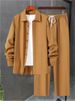 Men's Clothing new men's long sleeved cardigan lapel shirt suit men's fashion trend_viptrois.com