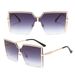 Square Half Frame Sunglasses For Women - Large Gradient UV400 (Class 3, Fashionable)_viptrois.com