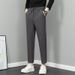 Men's Quick Drying Straight Leg Trousers Summer Casual Thin Ice Silk Cropped Dress Trousers for Spring And Autumn Style_viptrois.com