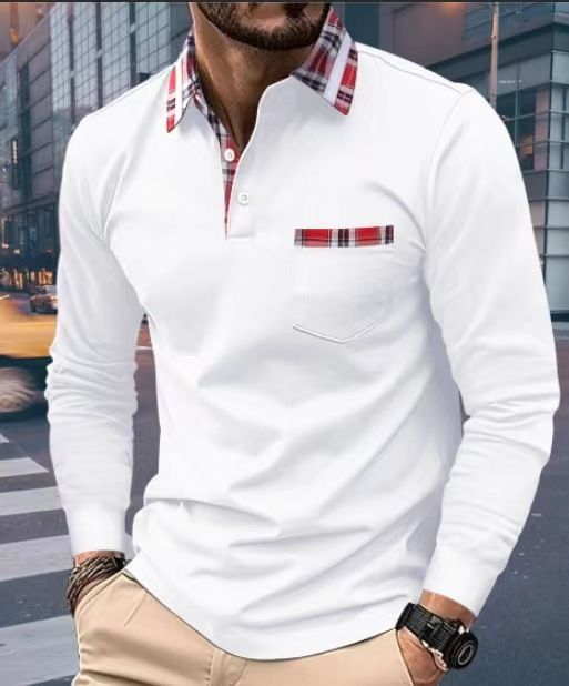 Unbeatable Quality Instagram Autumn New POLO Button Pocket Men's Long Sleeved Sports Polo Shirt_viptrois.com