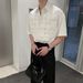 Men's Clothing Short Sleeved Shirt Red Five Point Sleeve Shirt Light Mature Style Handsome Outer Wear_viptrois.com