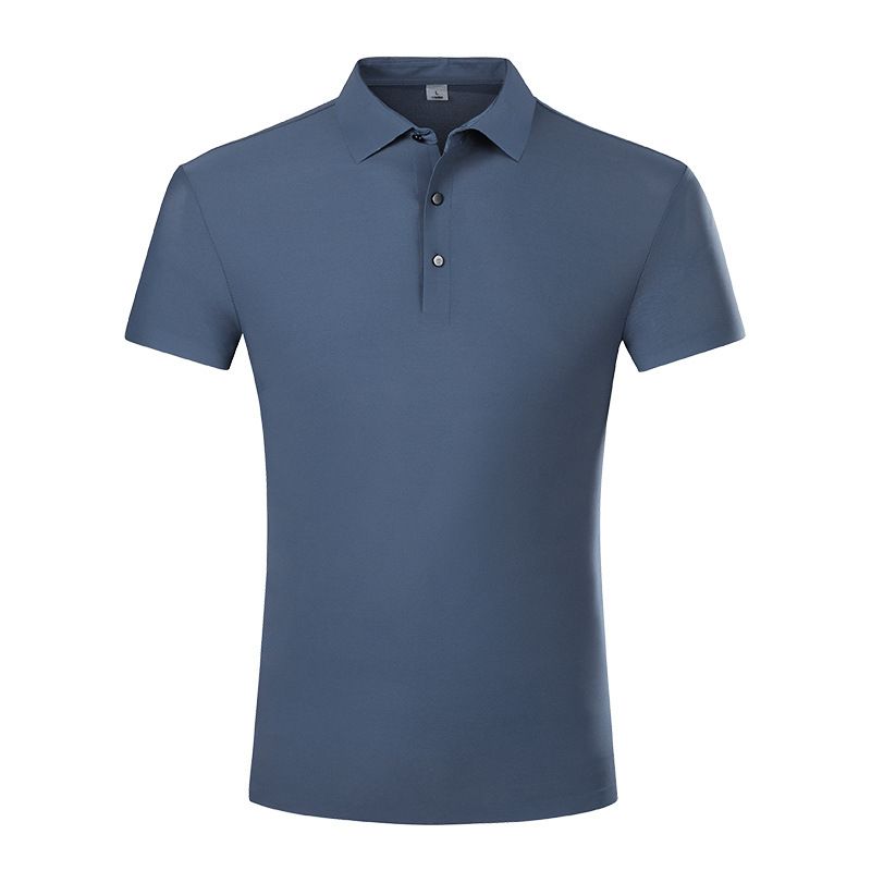 2026 Summer New Style Seamless Ice Silk Short-Sleeved Men's Sport Quick-Dry Solid Color Nylon Business Polo Shirt Men's Clothing_viptrois.com