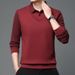 Autumn And Winter Men's Fleece Thickened Fake Two-piece Long-sleeved T-shirt POLO Shirt_viptrois.com
